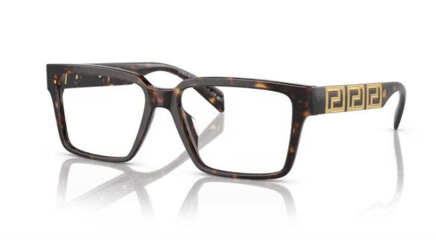 Versace 0VE3339U 108 Havana/Clear Rectangle 55MM Men's Eyeglasses