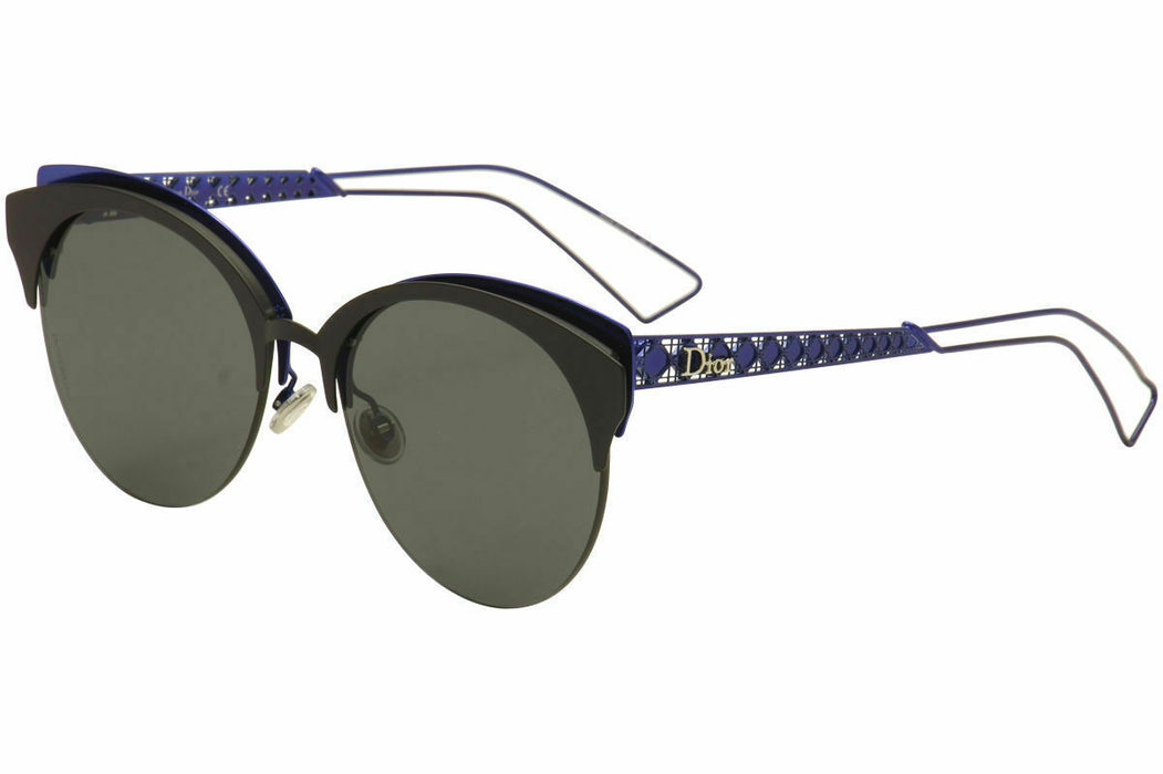 New Christian Dior Diorama Club G5V/2K Matte Black Blue/Green Sunglasses