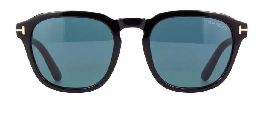 Tom Ford FT0931 Avery 01V Shiny Black/ Dark Teal Round Men's Sunglasses