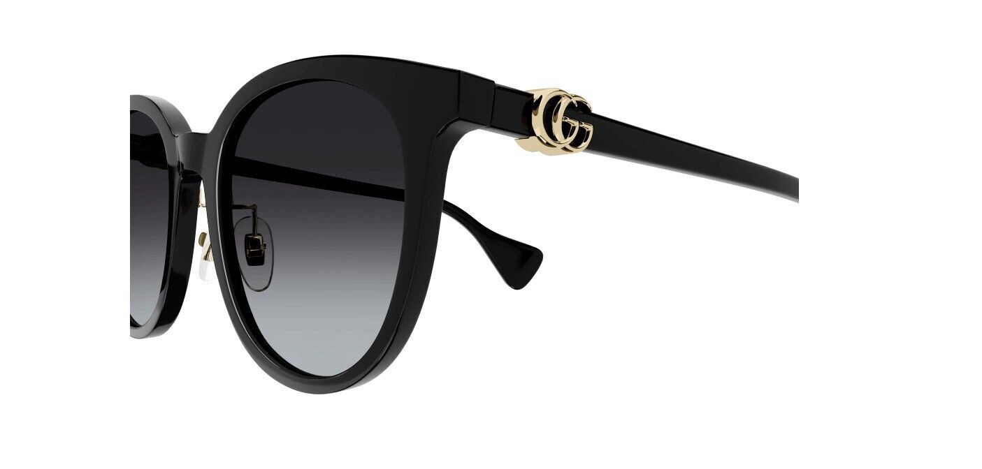 Gucci GG1073SK 002 Black/Gradient Grey Soft Round Women's Sunglasses