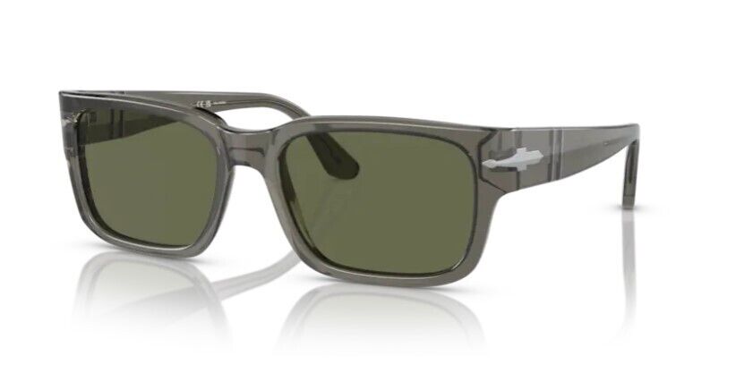 Persol 0PO3315S 110358 Transparent taupe gray/Green Polarized Men's Sunglasses