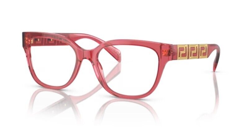Versace 0VE3338 5409 Transparent red/ Clear Square 52 MM Women's Eyeglasses