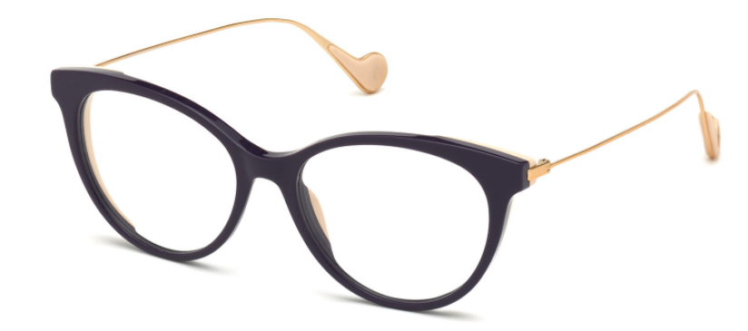 Moncler ML 5071 081 Shiny Violet/Pink Gold Butterfly Women Eyeglasses