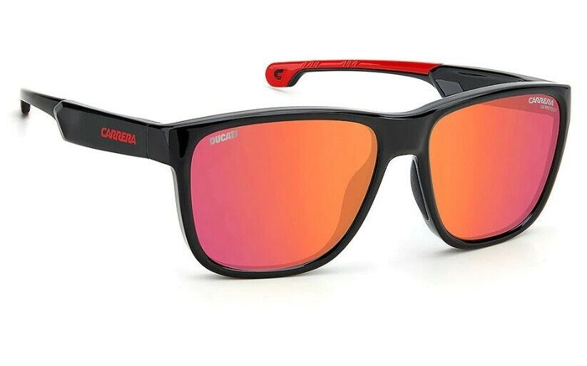 Carrera CARDUC-003/S OIT/UZ Black-Red/Red Mirrored Rectangle Men's Sunglasses