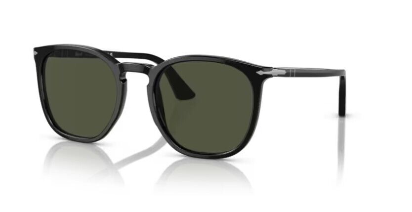 Persol 0PO3316S 95/31 Black/Green Rectangular Unisex Sunglasses