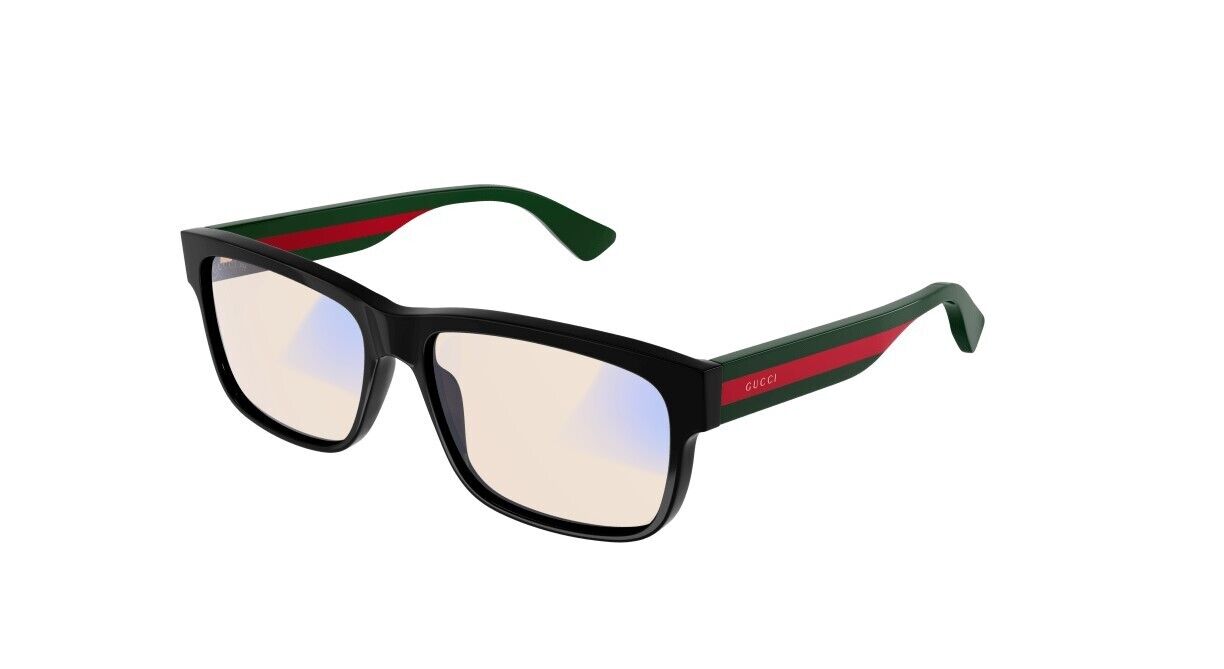 Gucci GG0340S 011 Black-Green/Blue Light-Yellow Eyeglasses/Sunglasses