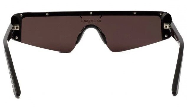 Balenciaga BB 0003S 001 Black/Grey Shield Semi Rimless Unisex Sunglasses