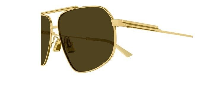 Bottega Veneta BV1194S 002 Gold/Brown Caravan Unisex Sunglasses