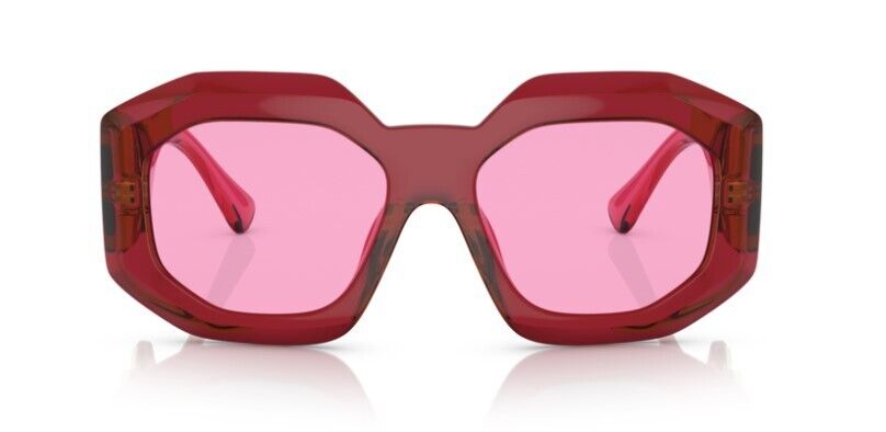 Versace 0VE4424U 388/5 Transparent red/Fuchsia Soft Rectangle Women's Sunglasses