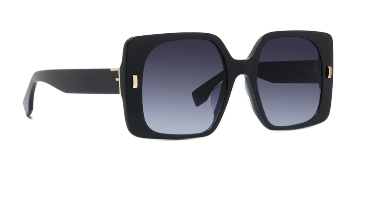 Fendi FIRST FE 40036U 01W Black/Blue Gradient Oversize Square Women's Sunglasses