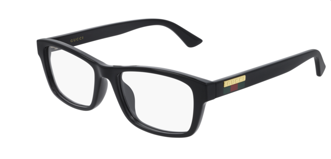 Gucci GG 0771OA 001 Black Rectangle Unisex Eyeglasses