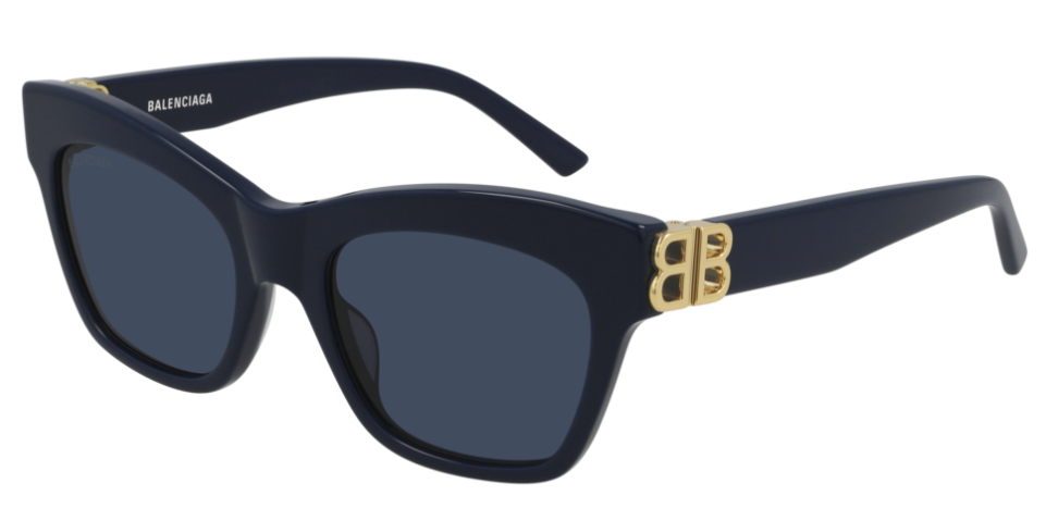 Balenciaga BB0132S 007 Blue/Gold Women's Sunglasses