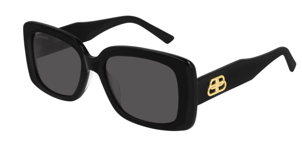 Balenciaga BB0048S 001 Black/Gray Square Women's  Eyeglasses