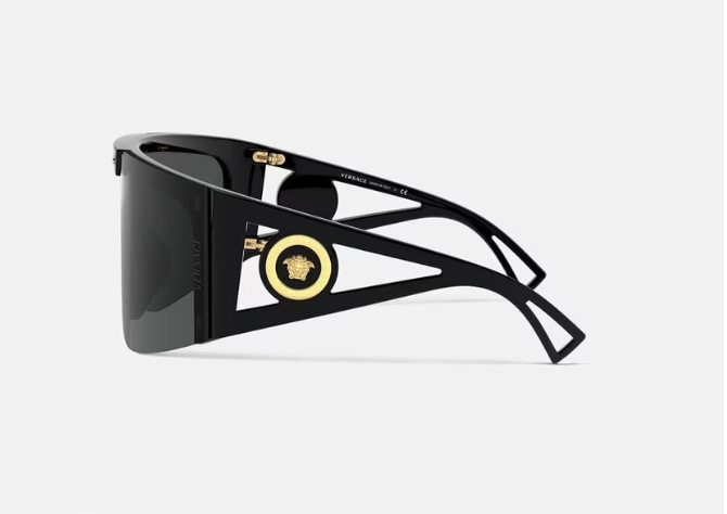 Versace VE 4393 GB1/1W Black Shield Women's Eyeglasses With Clip-ons