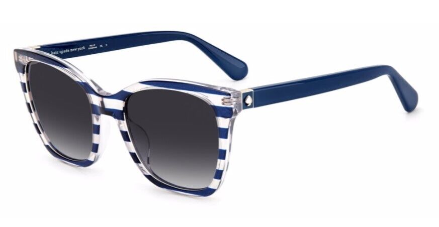 Kate Spade Desi/S 0GF5/9O Blue Pattern/Grey Shaded Cat-Eye Women's Sunglasses