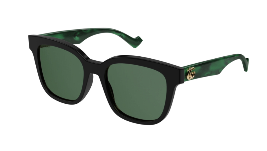 Gucci GG 0960SA 001 Black/Green Women's Squared Sunglasses