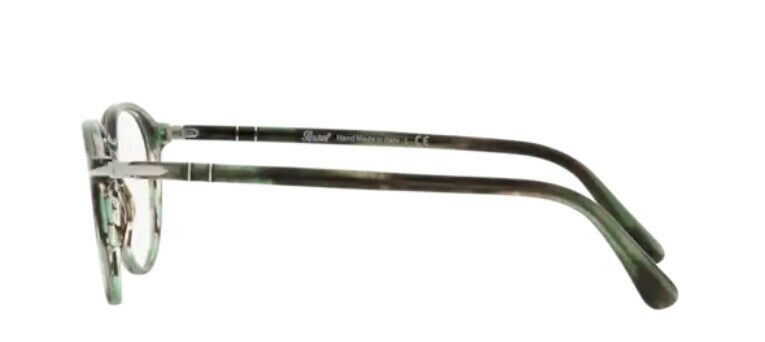 Persol 0PO3218V 1156 Striped Green Havana/ Silver Unisex Eyeglasses