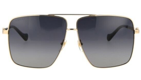 Gucci GG 1087S-001 Gradient Gold/Gray Metal Oversized Caravan Women Sunglasses