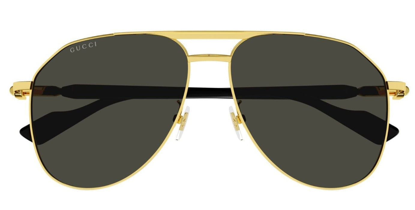 Gucci GG1220S 001 Gold/Grey Oversize Teardrop Men's Sunglasses