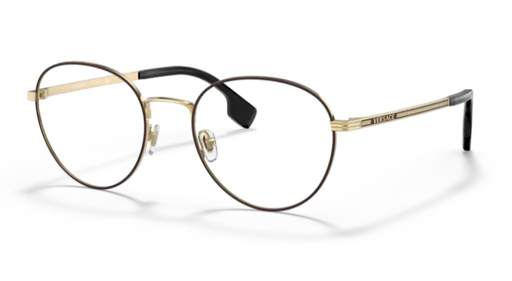 Versace 0VE1279 1480 Bordeaux/gold 51MM Men's Round Eyeglasses