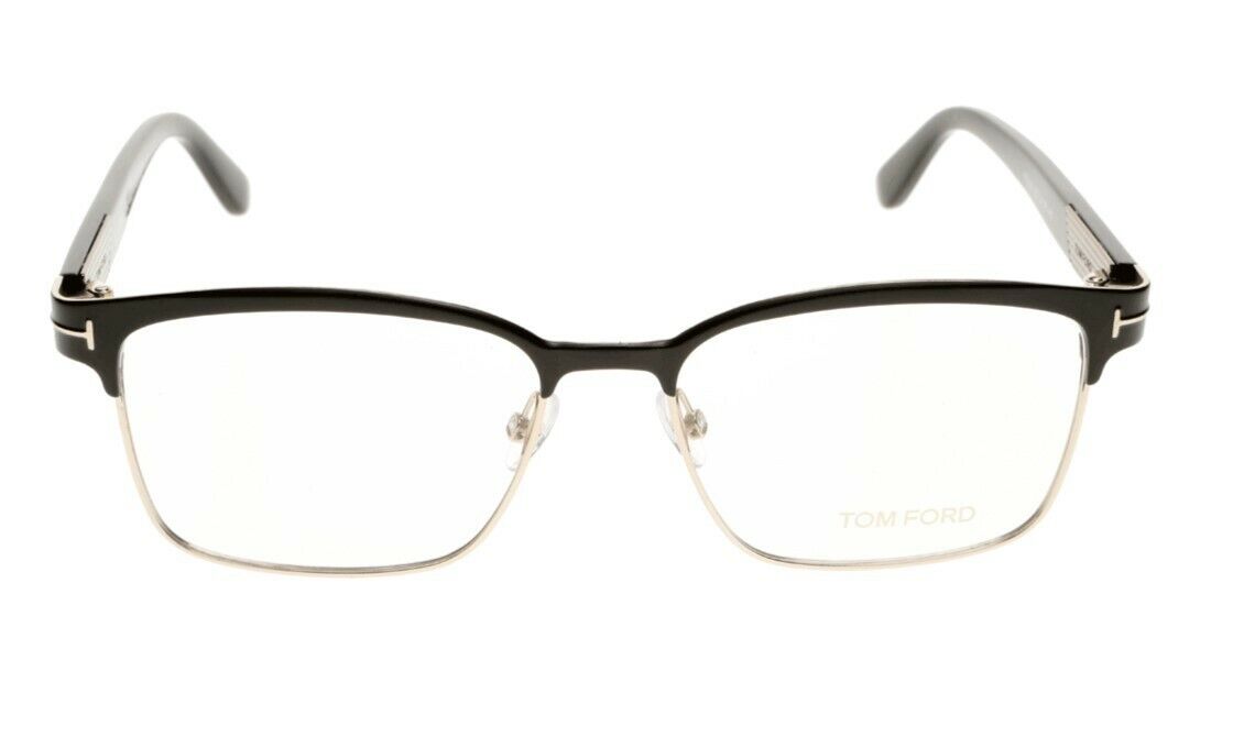Tom Ford FT5323 002 Matte Black Shiny Rose Gold Rectangular Men's Eyeglasses