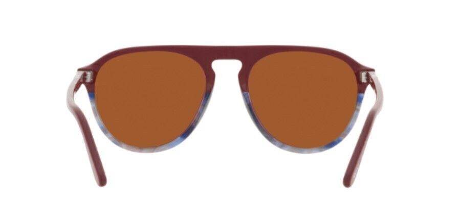 Persol 0PO3302S 117753 Bordeaux-Striped Grey Blue/Brown Pilot Unisex Sunglasses