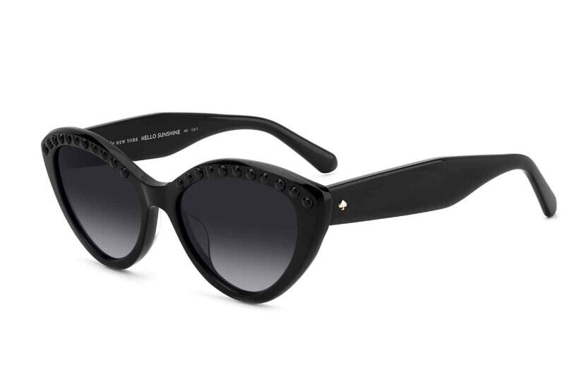 Kate Spade Juni/G/S Pearl 0807/9O Black/Grey Shaded Cat Eye Women's Sunglasses