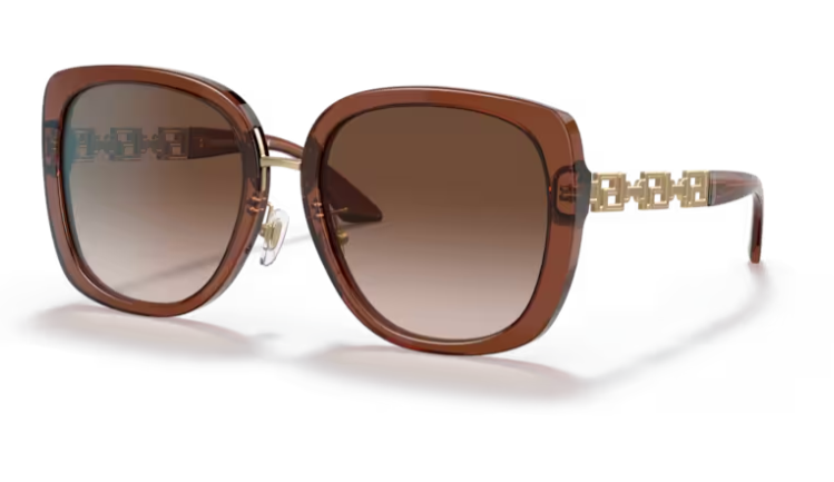 VersaceVE4407D 532413 Transparent brown/Brown gradient square Women's Sunglasses
