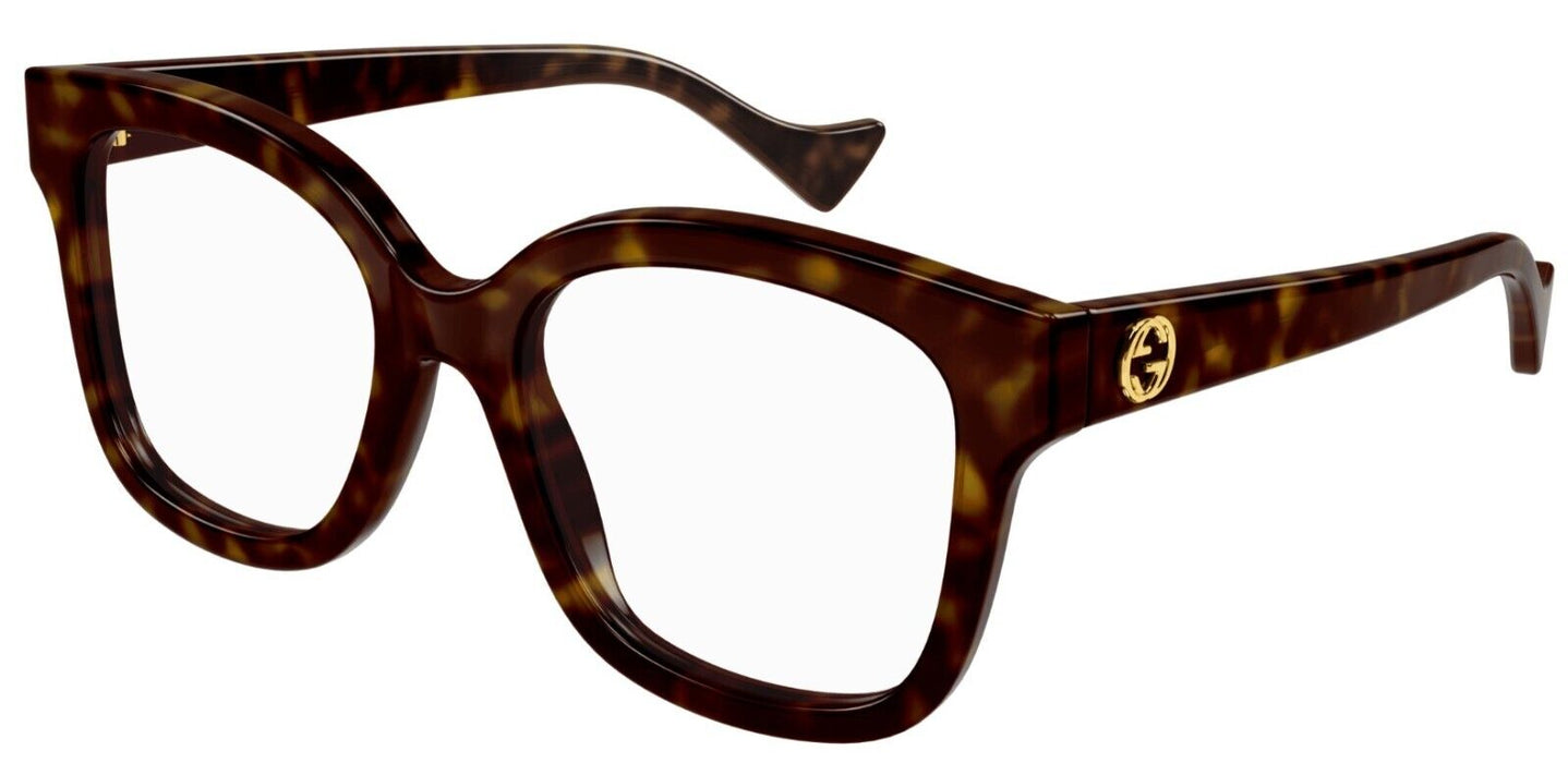 Gucci GG1258O 005 Havana Rectangular Women's Eyeglasses