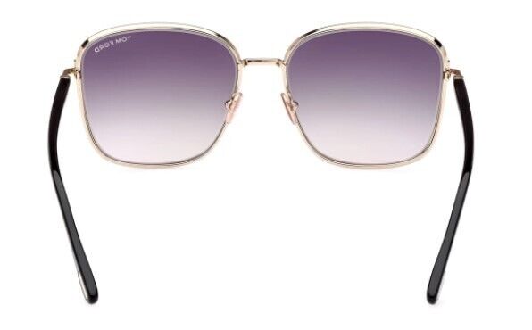 Tom Ford FT1029 Fern 28D Shiny Rose Gold/Smoke Polarized Women's Sunglasses
