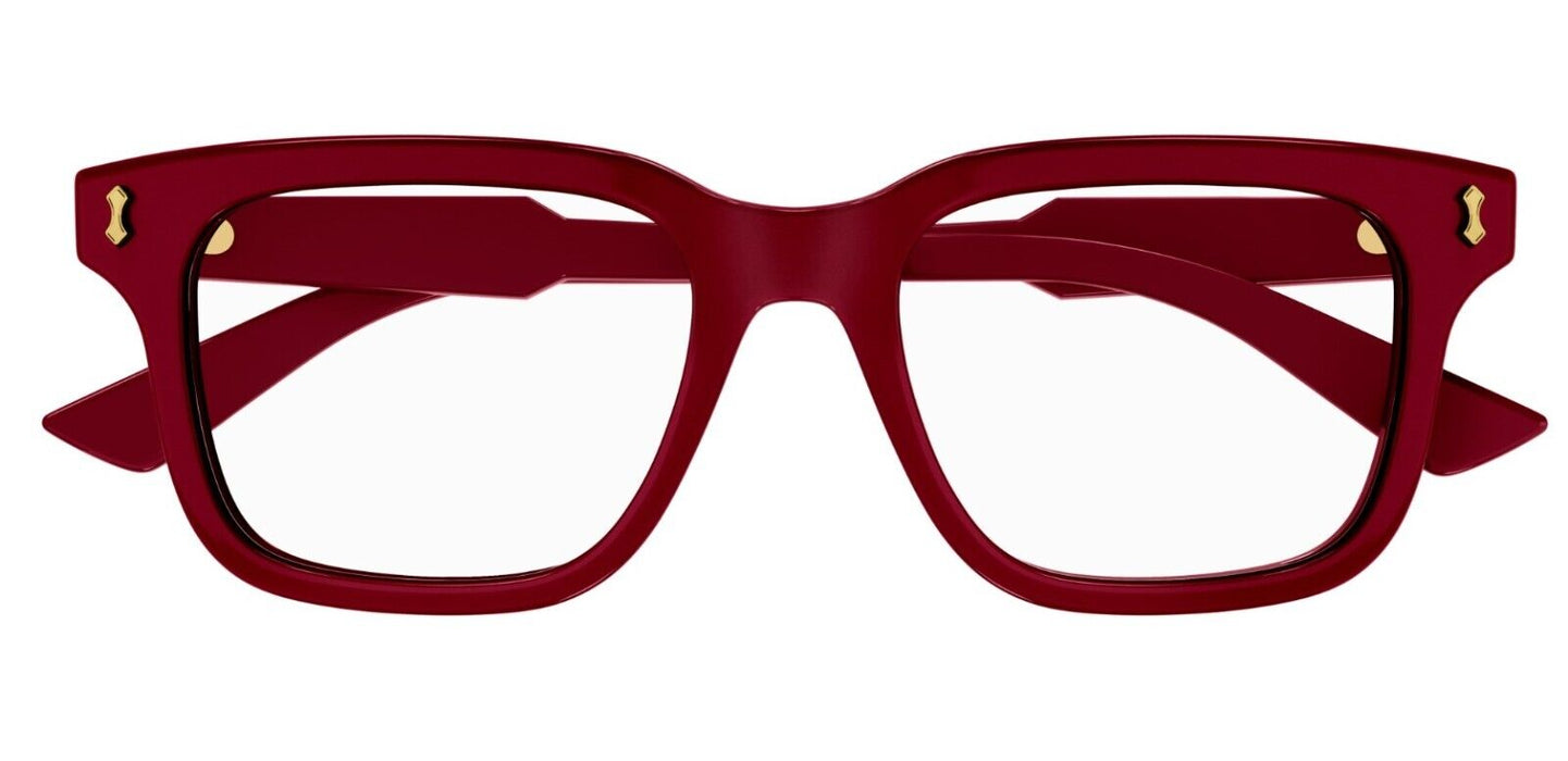 Gucci GG1265O 003 Burgundy Rectangular Men's Eyeglasses
