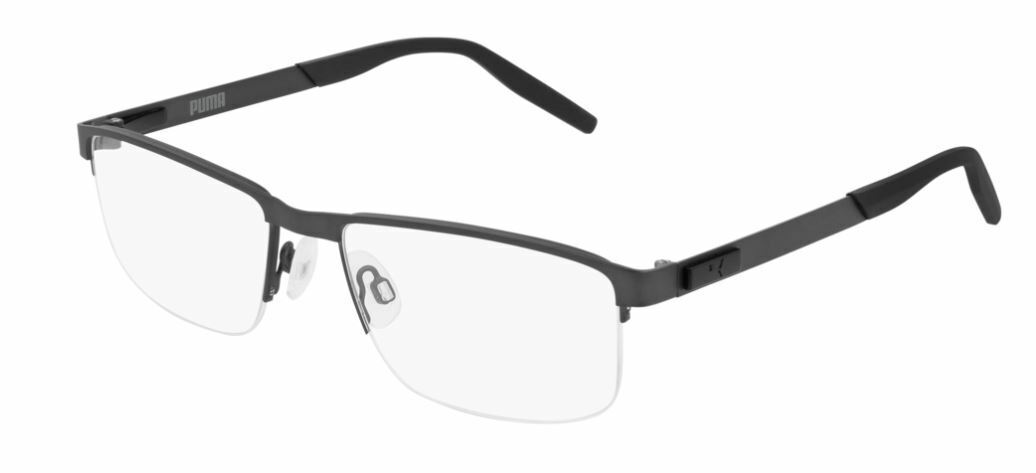 Puma PU 0255O 001 Ruthenium Black Rectangle Men's Eyeglasses