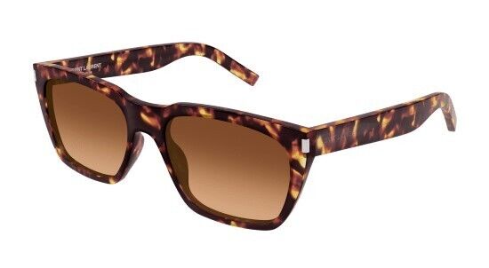 Saint Laurent SL 598 003 Havana/Gradient Brown Square Men's Sunglasses