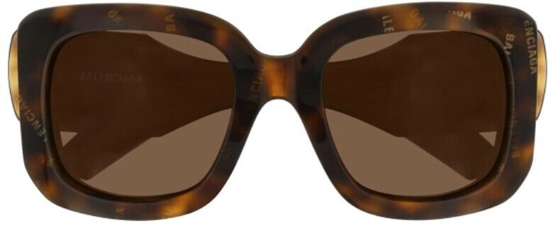 Balenciaga BB0069S 007 Havana/Brown Oversized Square Women's Sunglasses