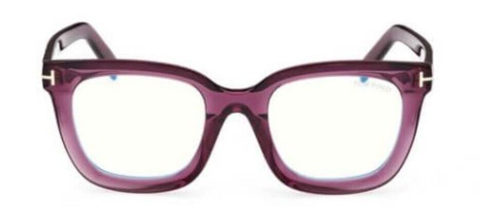 Tom Ford FT5880-B 081 Shiny Transparent Violet/ Blue Block Women's Eyeglasses
