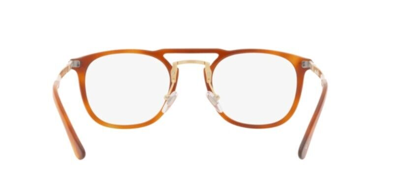 Persol 0PO3265V 96 Brown/Transparent Havana/Silver Gold Retangle Men Eyeglasses