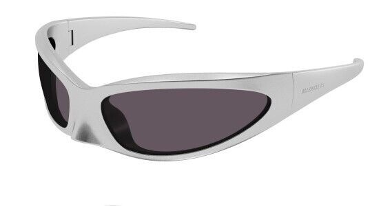 Balenciaga BB0251S 005 Silver/Grey Oval Unisex Sunglasses