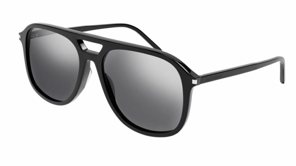 Saint Laurent SL 476 002 Black/Silver Square Man Sunglasses