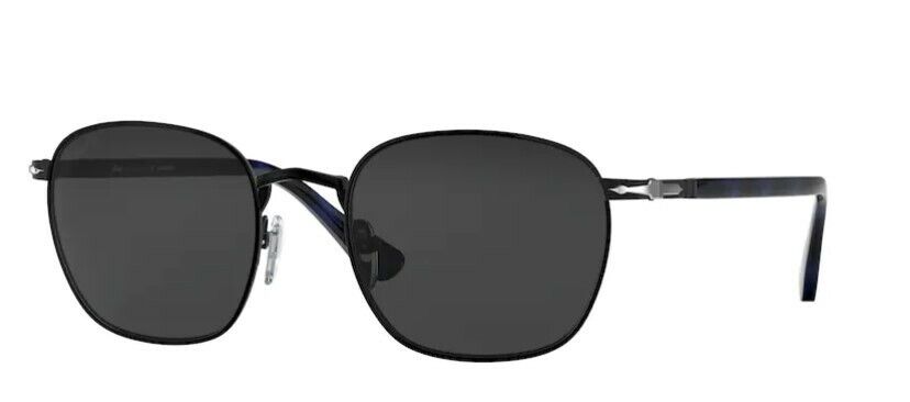 Persol 0PO2476S 107848 Black/ Stripe Blue/Grey Polarize Square Unisex Sunglasses