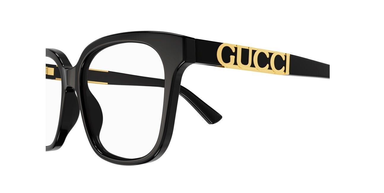 Gucci GG1192O 004 Black with Gucci Bold Logo Soft Square Women's Eyeglasses