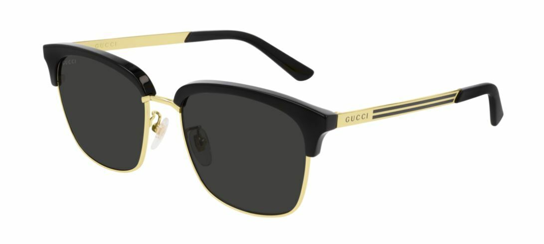 Gucci GG 0697S 001 Black Gold/Gray Sunglasses