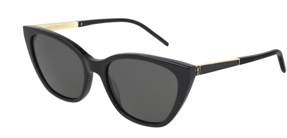 Saint Laurent SL M69 004 Black Gold/Gray Cat-Eye Women's Sunglasses