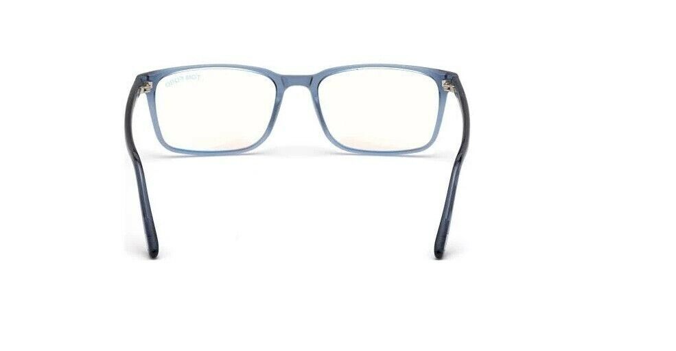 Tom Ford FT5735B 090 Transparent Blue Shiny Palladium Blue Block Eyeglasses