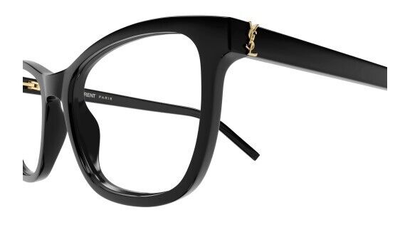 Saint Laurent SL M121 001 Black/Transparent Rectangular Women's Eyeglasses