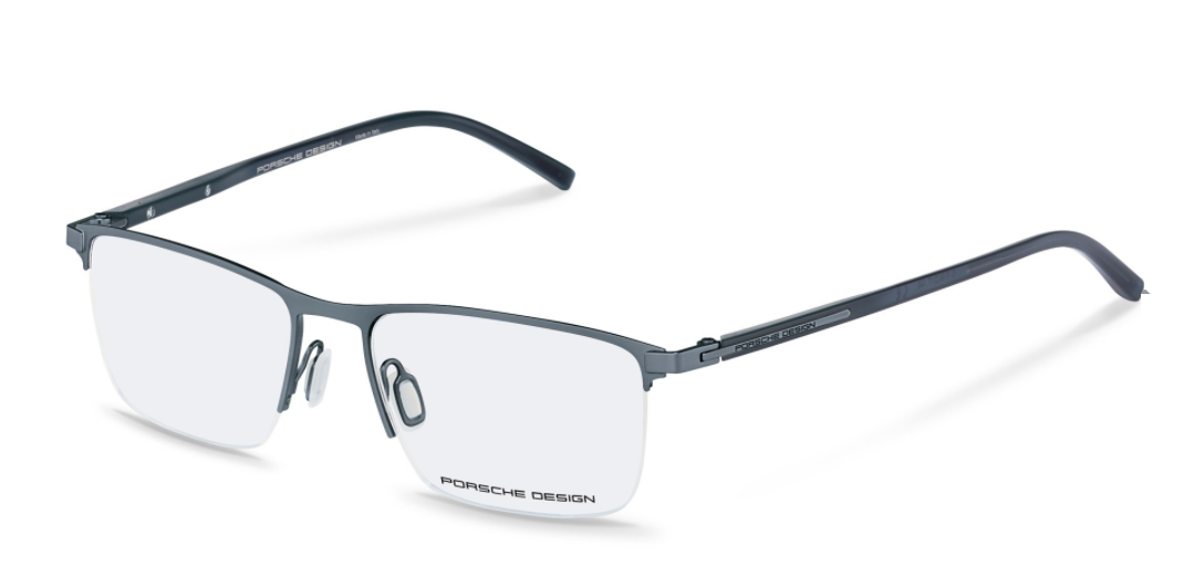 Porsche Design P 8371 C Gunmetal/Blue Rectangle Men's Eyeglasses