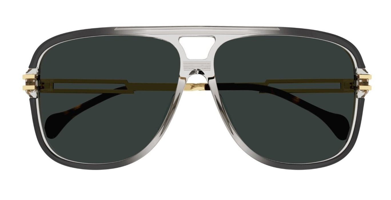 Gucci GG1105S 001 Grey/Grey Oversize Caravan Men's Sunglasses