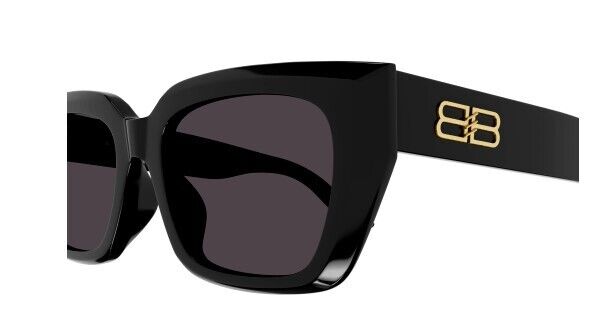 Balenciaga BB0272SA 001 Black/Grey Cat-Eye Unisex Sunglasses