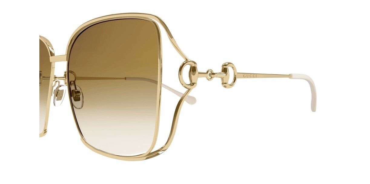 Gucci GG1020S 004 Gold/Gradient Brown Oversized Square Women's Sunglasses