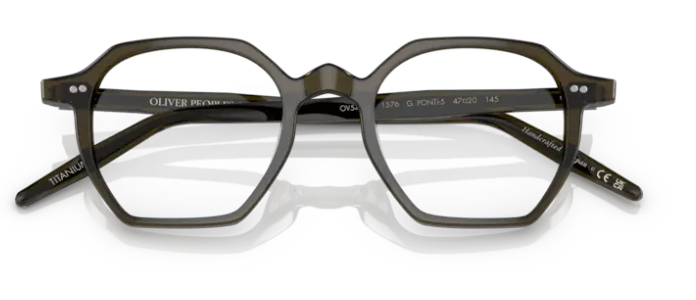 Oliver Peoples 0OV5489U G. ponti 1576  Clear Brown Men's Eyeglasses with Clip On