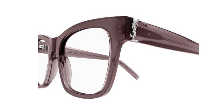 Saint Laurent SL M118 003 Brown/Transparent Square Women's Eyeglasses